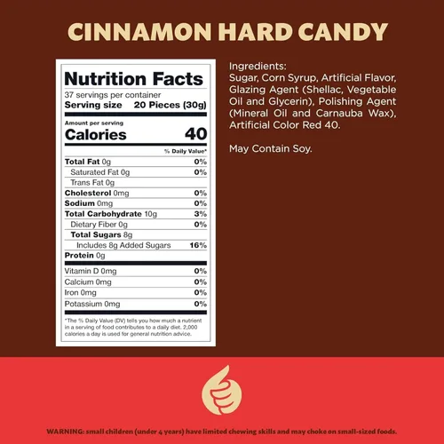 Vista 2 de Cinnamon Imperials Bolsa de 1 libra Dulces duros Dulces rojos picantes Caramelos clásicos de canela Sabor audaz, piezas de caramelo picante