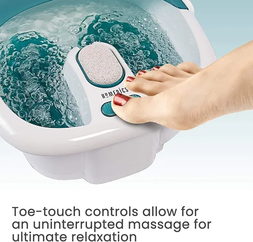 Vista 3 de HoMedics Bubble Spa Elite - Baño de pies, centro de pedicura extraíble 2 en 1, control táctil de dedos, mango fácil sin salpicaduras, FB-450H