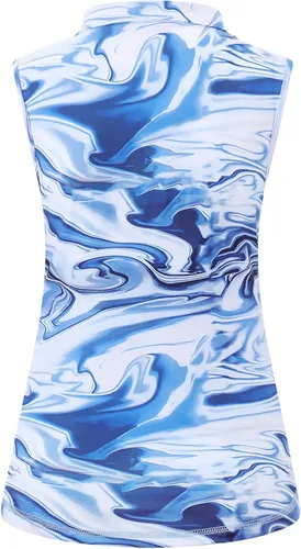 Vista 3 de Viracy Camiseta sin mangas con cremallera para mujer, de secado rápido, para entrenamiento de golf