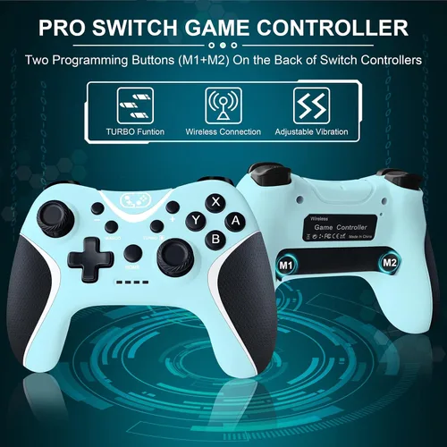 Vista 2 de BRHE Wireless Switch Pro Controller for Nintendo Switch N-SLiteOLEDAndroidIOS 13.0+PC Switch Remote Gamepad with Joystick Adjustable Turbo Vibration