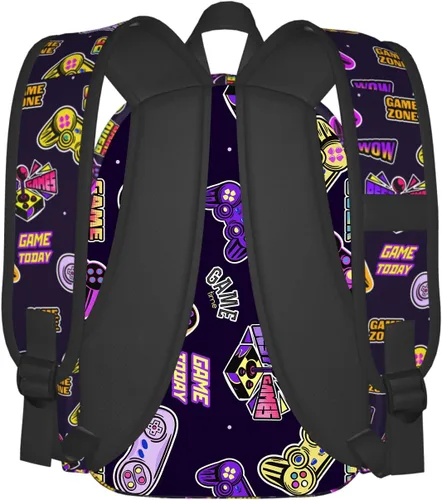 Vista 4 de Reorzon Mochila escolar para niños pequeños, videojuegos, casual, para jugadores, primaria, estudiantes, viajes, para niños y niñas