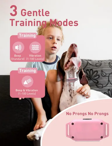 Vista 3 de Collar de Entrenamiento para Perros sin Choque, Collar de Perro con Pitido y Vibración con Control Remoto 853M, Collar de Vibración para Perros