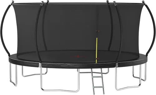 Vista 11 de Outdoor Trampoline for Kids Adults, 12ft 14ft 16ft Backyard Large Trampolines with Enclosure Net, Recreational Pumpkin Trampoline with Curved Poles