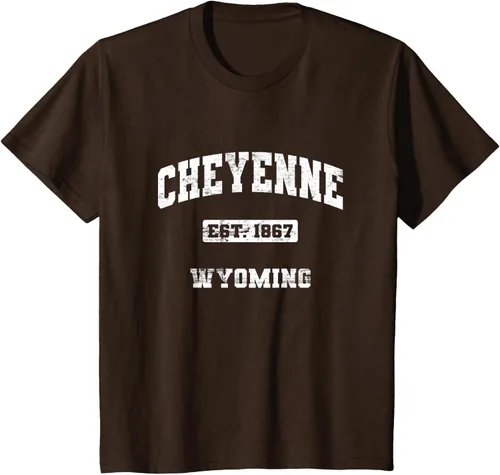 Vista 8 de Cheyenne Wyoming WY vintage state Camiseta de estilo atlético, Negro