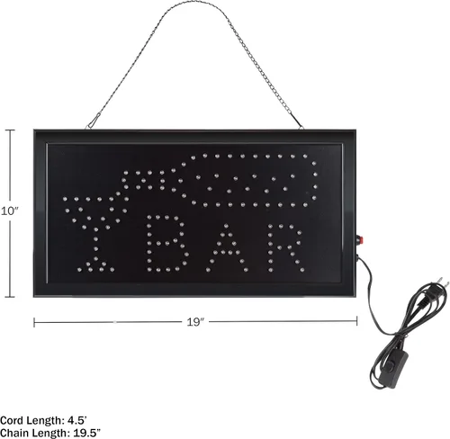 Vista 5 de Letrero de barra LED – Letrero eléctrico de neón con animación y LED de bajo consumo para hogares, negocios y eventos por Lavish Home