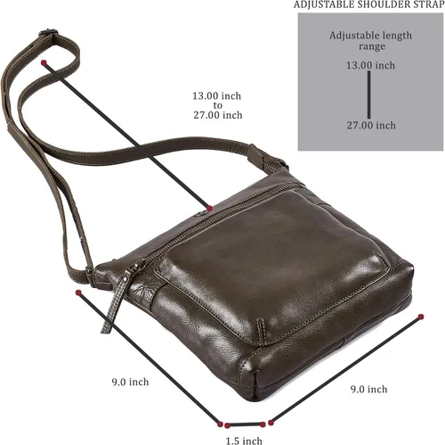 Vista 3 de Bolso cruzado de cuero real para mujer, bolso cruzado de viaje, bolso de hombro, pequeño bolsillo vintage