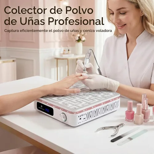 Vista 5 de Colector de polvo de uñas, ventilador de vacío de uñas Rosado diamond