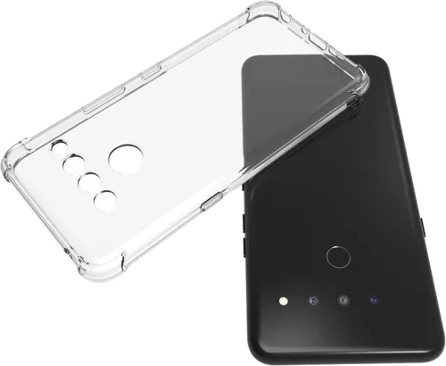 Vista 5 de USTIYA Funda para LG V50 ThinQ Clear TPU Cuatro Esquinas LG V50 Funda Protectora Transparente Suave