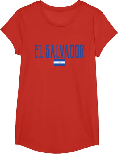 Vista 51 de Camiseta de texto azul con bandera de El Salvador, Negro, S