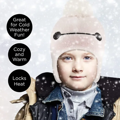 Vista 7 de Disney Boys' Winter Hat and Kids Gloves Set, Big Hero 6 Beanie for Ages 4-7