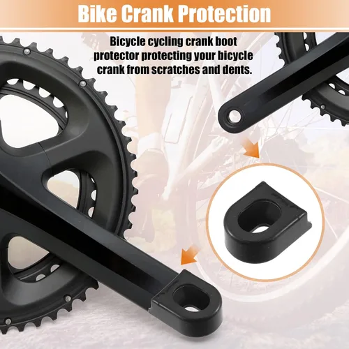 Vista 3 de X AUTOHAUX 2 piezas de silicona para bicicleta, protector de manivela para bicicleta de montaña, funda de gel, protección para brazo de manivela