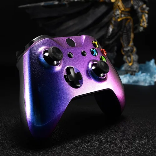 Vista 4 de eXtremeRate Carcasa frontal camaleón púrpura y azul para Xbox One X S Controller Modelo 1708 - Controlador no incluido