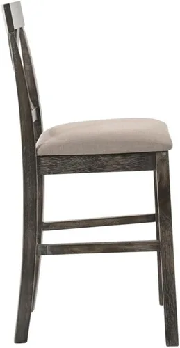 Vista 5 de Acme Martha II - Silla de altura de mostrador en lino bronceado y gris desgastado (juego de 2)