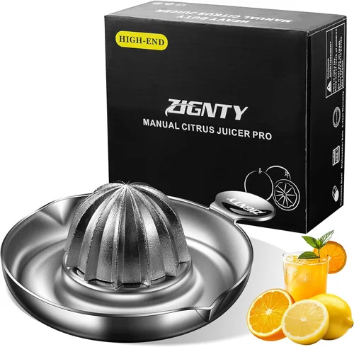 Vista 7 de Exprimidor de limón de acero inoxidable, exprimidor manual de cítricos resistente a mano, exprimidor de frutas de lima naranja de primera calidad