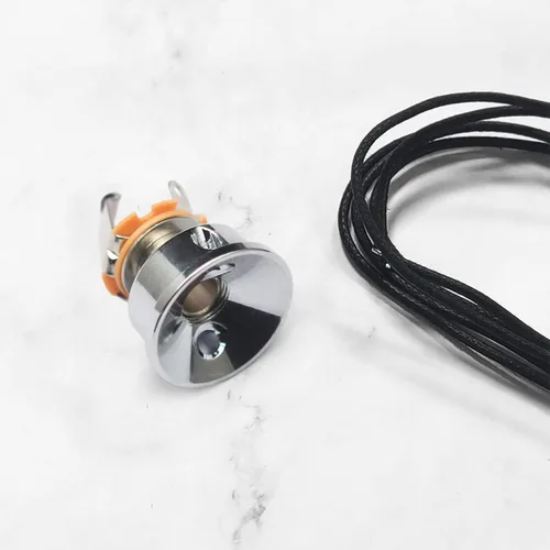 Vista 6 de SAPHUE Soporte de placa de enchufe cromado para guitarra eléctrica, enchufe de 0.250 in, electrocohete empotrado, piezas de guitarra