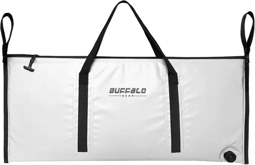 Vista 8 de Bolsa enfriadora térmica Buffalo Gear para peces, 40x18 pulgadas 48x18 pulgadas, a prueba de fugas, bolsa portátil impermeable, mantiene el hielo