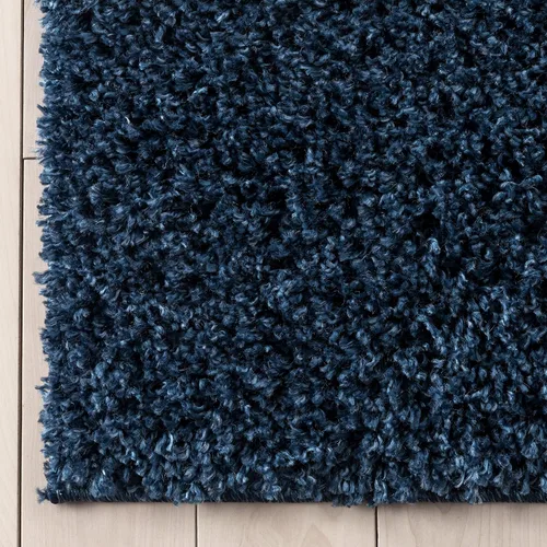 Vista 4 de 3Well Woven Elle Basics Emerson Shag Camino de pasillo, texturizado, azul oscuro, de 3 x 10, 2'7" x 9'6