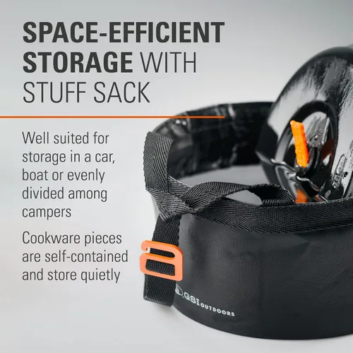 Vista 6 de GSI Outdoors, Pinnacle Base Camper, juego de cocina de campamento de 8 piezas