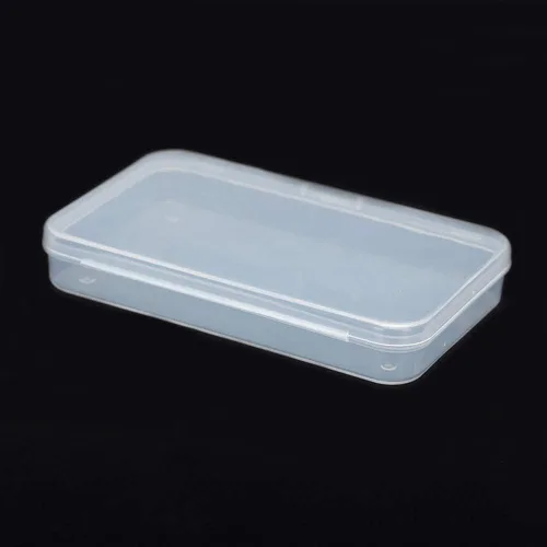 Vista 2 de AKOAK Caja rectangular de polipropileno transparente con tapa con bisagras para tarjetas, accesorios, manualidades, suministros de aprendizaje