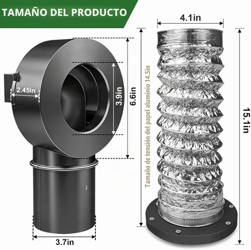 Vista 3 de Kit de conector de acoplamiento de ventilación de secadora magnética, fácil