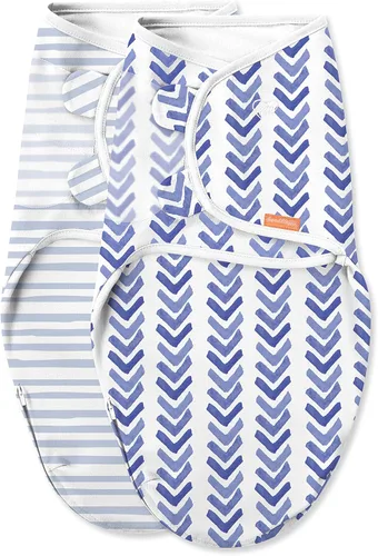 Vista 13 de SwaddleMe Luxe Easy Change Swaddle, Ellie Elephant/Triángulo Gris, S/M (0-3 meses)