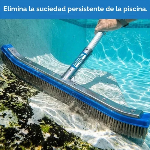 Vista 2 de Aquatix Pro Cabezal de cepillo de piscina, 18" resistente para limpiar