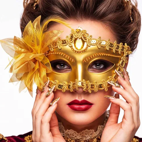 Vista 8 de Máscaras de Mascarada Florales Máscaras de Encaje Venecianas Máscaras de Halloween Mardi Gras para Mujeres