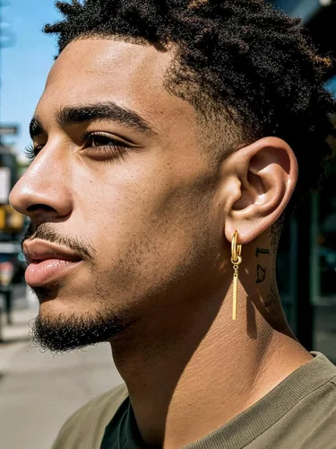 Vista 2 de Richsteel Dangle Earrings for Men,Stainless Steel Silver/Black/Gold plated Pendientes colgantes de oro B3