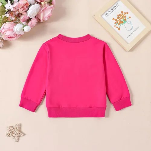 Vista 3 de Covvoliy Mommy and Me - Conjunto familiar de manga larga con cuello redondo y estampado de letras