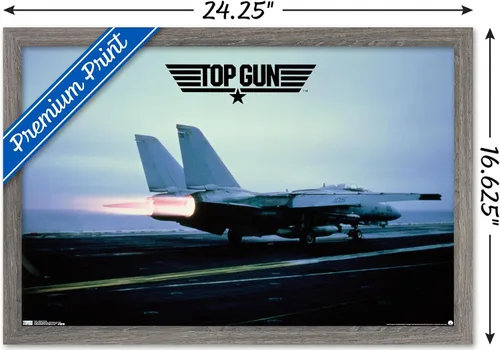 Vista 3 de Trends International Top Gun - Póster de pared de avión Maverick, 14.725 x 22.375 pulgadas, versión enmarcada de madera de granero Versión enmarcada