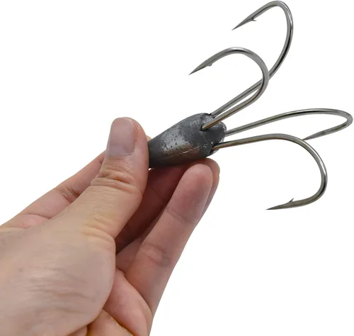 Vista 3 de 4 ganchos de pesca grandes con peso, tamaño de 1.05 onzas/1.76 oz/2.64 onzas