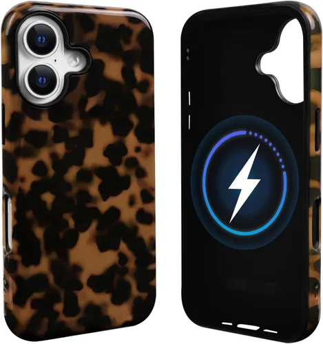 Vista 48 de NITITOP Funda magnética compatible con iPhone 11, compatible con MagSafe lindo diseño estético de leopardo ámbar tortuga para mujeres, hombres