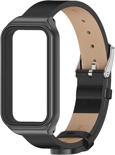 Vista 2 de Strap for Amazfit Band 7 Microfiber Leather Replacement Strap Watch Wrist Band Smart Bracelet Accessories for Amazfit 7 Fit