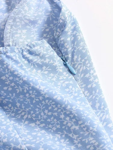 Vista 4 de Floerns Vestido corto acampanado de cintura alta para mujer