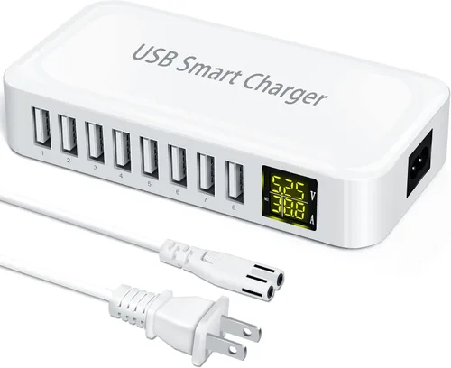 Vista 9 de Estación de carga de 152 W, concentrador de cargador USB-C y USB-A de 8 puertos, 20 W 4 x USB-C y 18 W 4 x USB-A, compatible con iPhone 15/14/13
