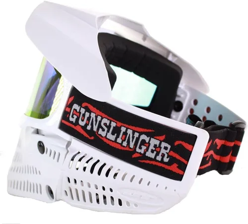 Vista 3 de JT Spectra Proflex L.E. - Gafas de máscara de paintball con lente térmica transparente + fuego, pistolero blanco