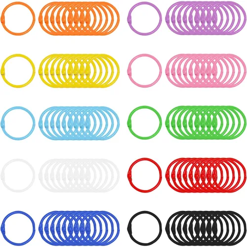 Vista 13 de Anillos pequeños para carpeta de 1 pulgada, anillos para libros 100 piezas, anillos para tarjetas flash, anillos para tarjetas de índice, anillos