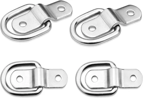 Vista 2 de Anclaje de anclaje de 1/4 de pulgada, anillo en D resistente con soporte de montaje compatible para cargas en barcos, remolques, camionetas, kayaks