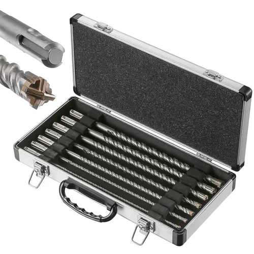 Vista 20 de Wensilon Broca para hormigón, 1 unidad, 1 pulgada x 10 "-8 pulgadas, material de carburo de doble rosca de tipo cruzado, adecuado para hormigón