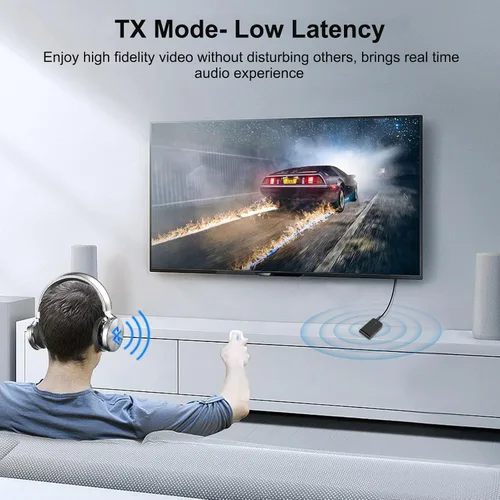 Vista 3 de Transmisor Bluetooth para TV PC, adaptador de audio Bluetooth 2 en 1 receptor de música