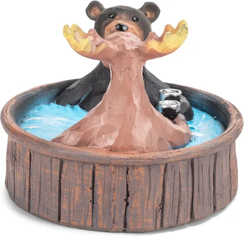 Vista 3 de Figura decorativa de fiesta de bañera de hidromasaje de oso y alce, 5 x 5 (8727)