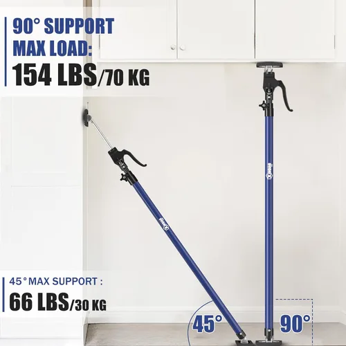 Vista 4 de XINQIAO Gatos de gabinete para instalar gabinetes, herramientas de tercera mano resistentes, poste de soporte ajustable de 23.6 a 45.3 pulgadas, 2