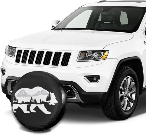 Vista 4 de Bear and Mountain - Cubierta de neumático de repuesto para neumáticos, impermeables, ajuste universal para remolque, RV, SUV, camión, caravana
