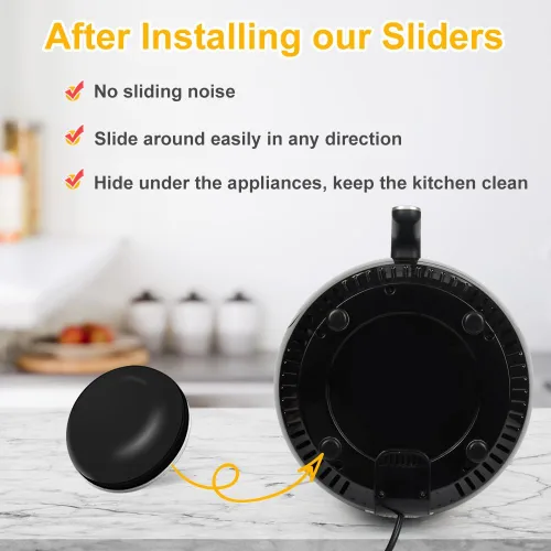 Vista 7 de Deslizadores de electrodomésticos de cocina, 16 piezas autoadhesivas para electrodomésticos pequeños, fáciles de mover y ahorrar espacio, accesorios