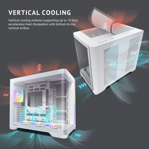 Vista 5 de Antec C5 Curve ARGB, 4 x 120mm ARGB PWM ventiladores incluidos, hasta 10 ventiladores simultáneamente, puerto Type-C 3.2 Gen 2, paneles frontales