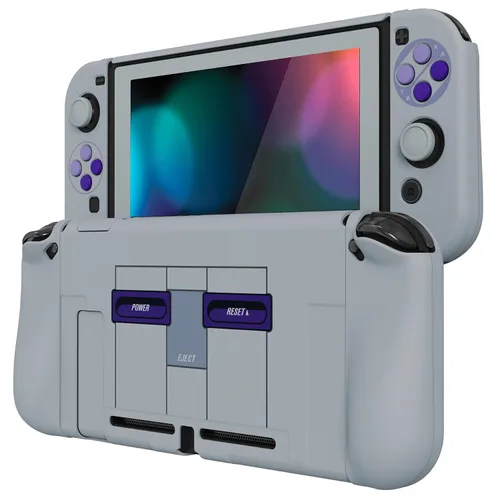 Vista 69 de PlayVital AlterGrips Ergonomic Grips Cover for Nintendo Switch, [2 Design] Interchangeable Comfort Dockable Protective Case with Screen Protector &