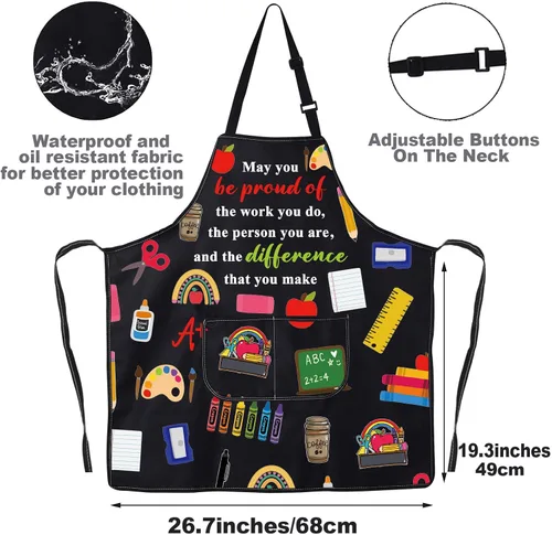 Vista 2 de JNIAP Delantal para maestros de jardín de infantes, regalos para maestros de prekínder para educador de humanos pequeños, delantal de domador humano