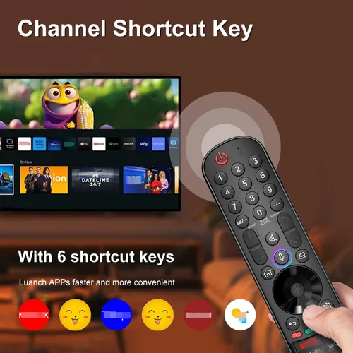 Vista 7 de Control remoto de voz universal inteligente con puntero y función de voz compatible con LG 2024-2018 Model Year TV MR24GA MR23GA MR22GA MR21GA MR20GA