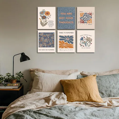 Vista 6 de 6 lienzos de salud mental para pared, estilo bohemio, psicología motivacional, decoración de pared, fotos, terapia, oficina, arte de pared