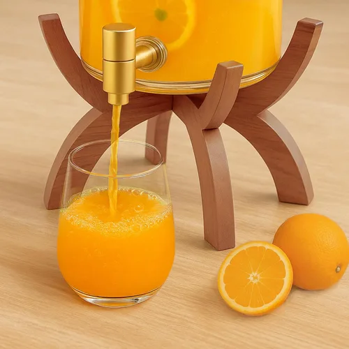 Vista 6 de Dispensador de bebidas de vidrio, dispensador de bebidas de 1.5 galones con soporte, dispensador de limonada con grifo de acero inoxidable, Soporte